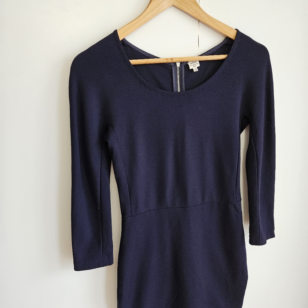 WILFRED S Fétu Mini Long Sleeve  Bodycon Dress Royal Navy Size Small Aritzia - Picture 3 of 8